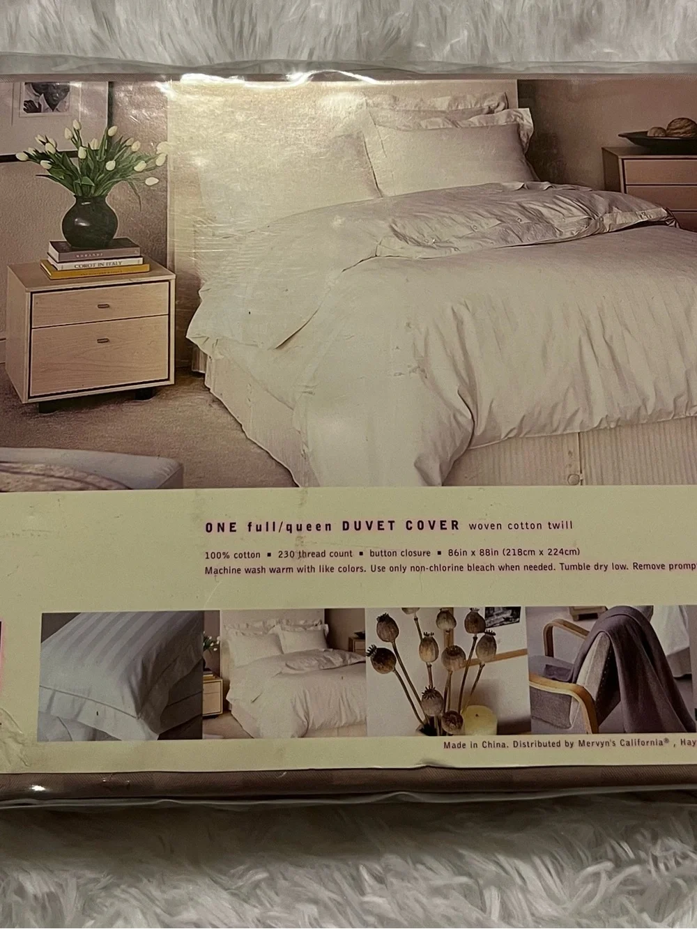 Vintage 90’s NEW Hillard & Hanson Home 230 thread Full Queen Duvet Mauve
